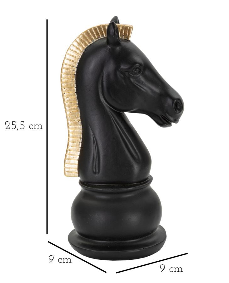 Decoratie Horse Black & Gold 10,5×8,5×19 cm