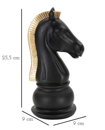 Decoratie Horse Black & Gold 10,5×8,5×19 cm