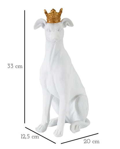 Decoratie Dog White 20×12,5×33 cm
