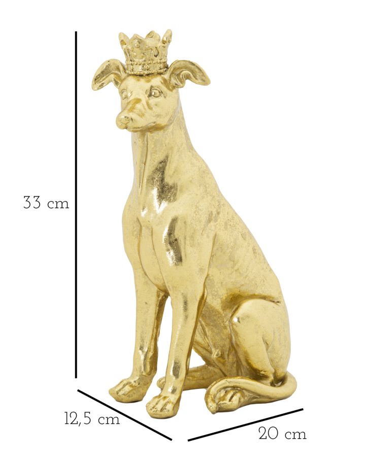 Decoratie Dog Gold 20×12,5×33 cm