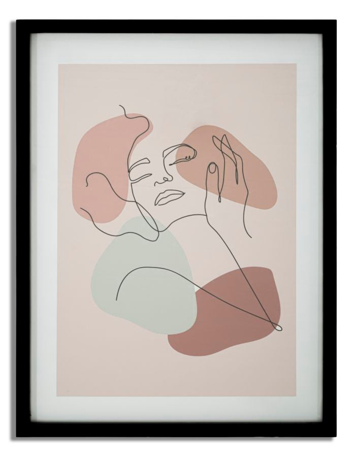 Wandkunst Stamp With Frame Face -a- 35×2×47 cm