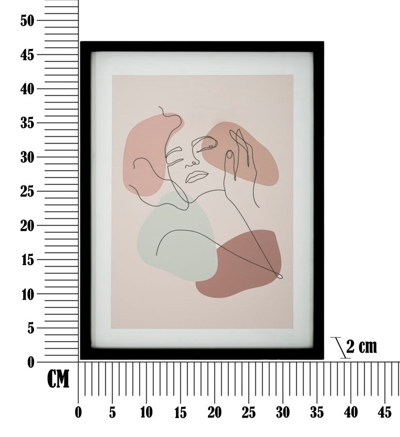 Wandkunst Stamp With Frame Face -a- 35×2×47 cm