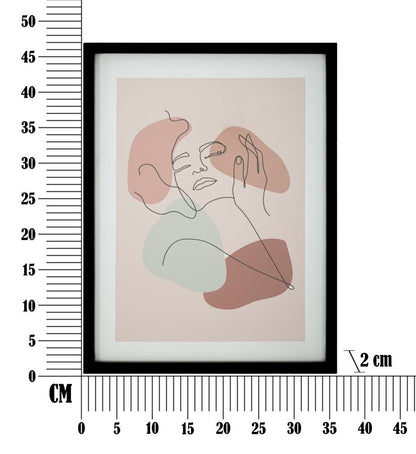Wandkunst Stamp With Frame Face -a- 35×2×47 cm