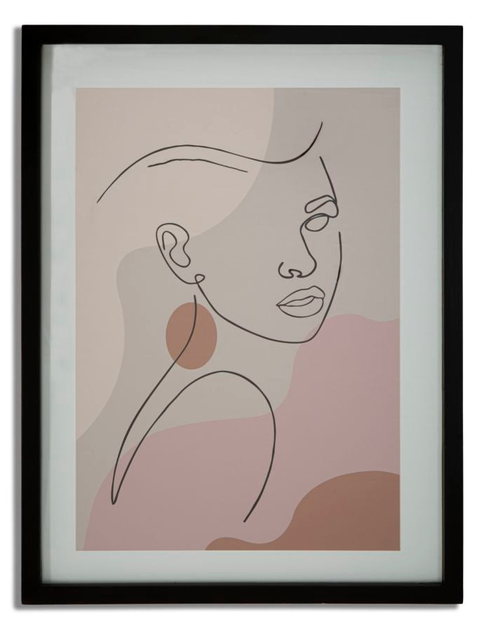 Wandkunst Stamp With Frame Face -c- 35×2×47 cm