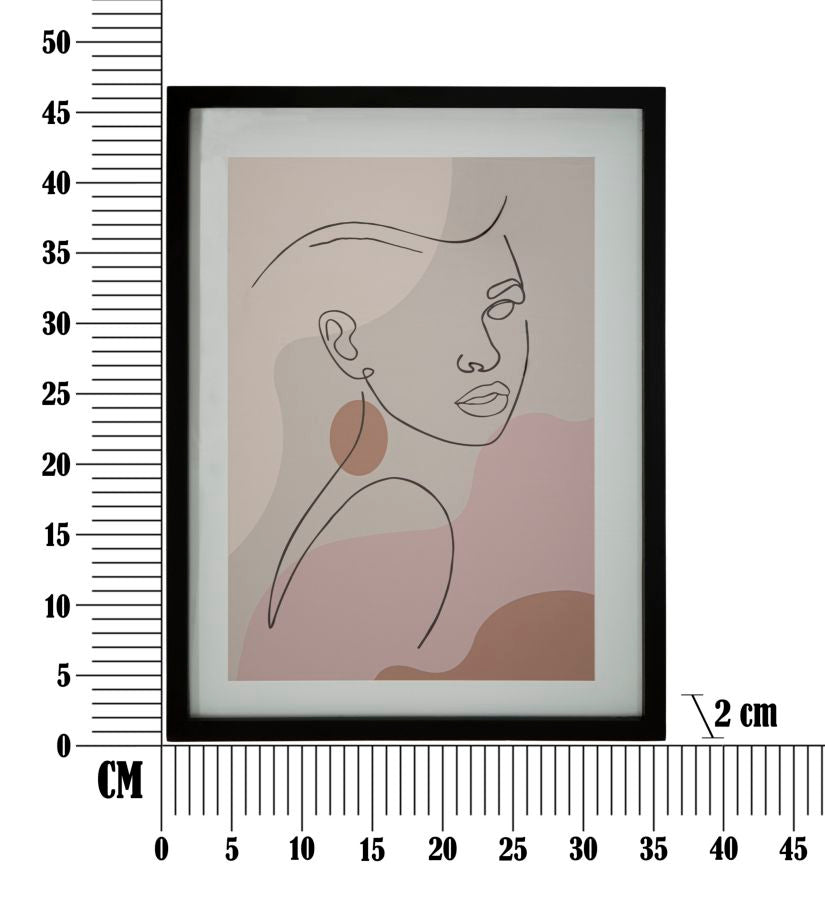 Wandkunst Stamp With Frame Face -c- 35×2×47 cm