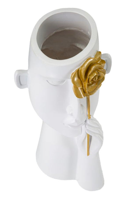 Vaas Vaso Face C/fiore 14×13×27 cm