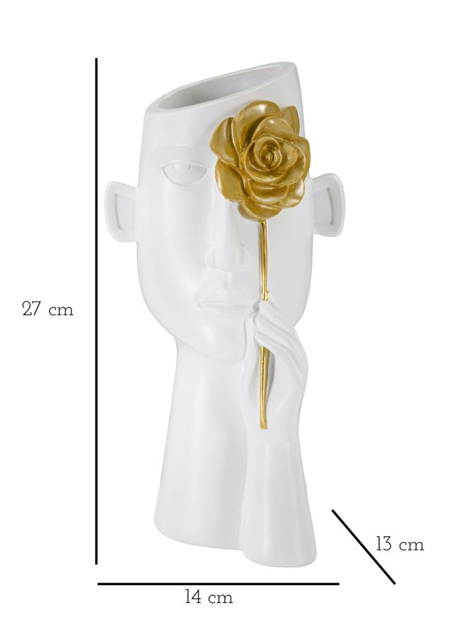 Vaas Vaso Face C/fiore 14×13×27 cm