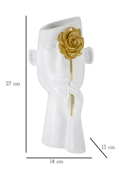 Vaas Vaso Face C/fiore 14×13×27 cm