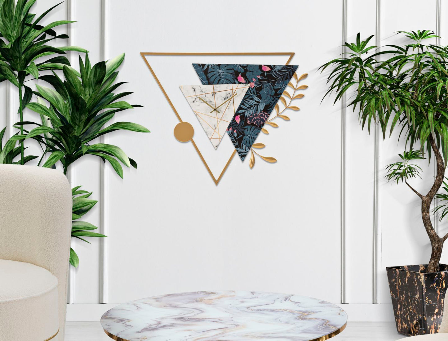 Wandklok Triangle 75×4,5×59 cm