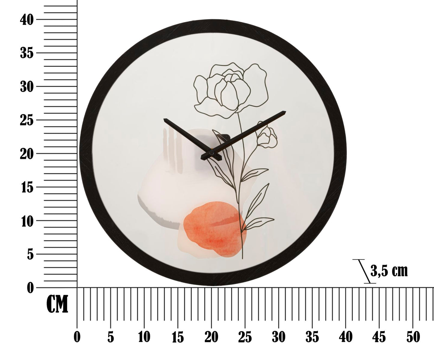 Wandklok Flower -a- Ø 40×3,5 cm