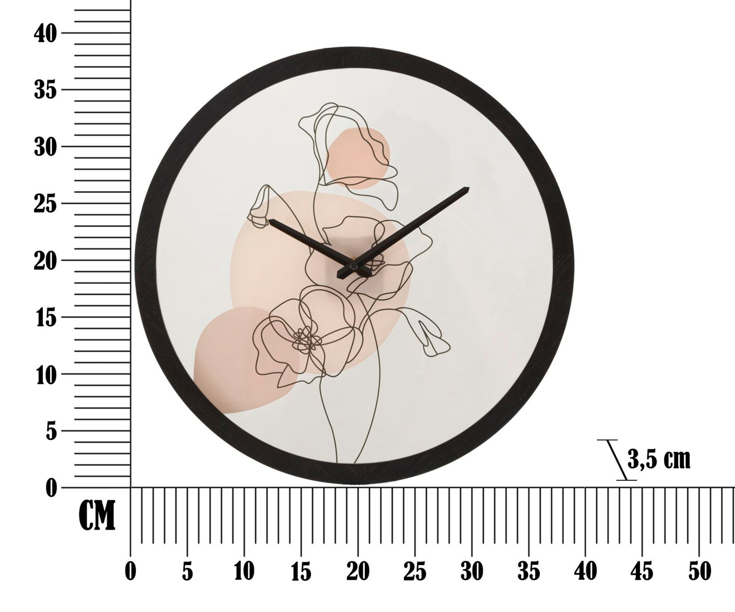 Wandklok Flower -b- Ø 40×3,5 cm