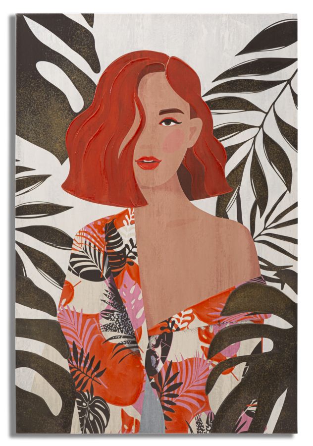 Schilderij Printing/painting Lady Jungle -a- 80×2,8×120 cm