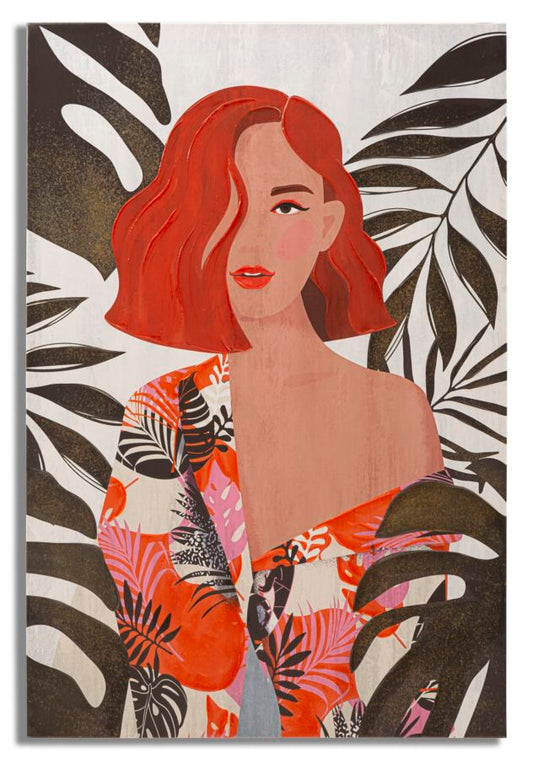 Schilderij Printing/painting Lady Jungle -a- 80×2,8×120 cm