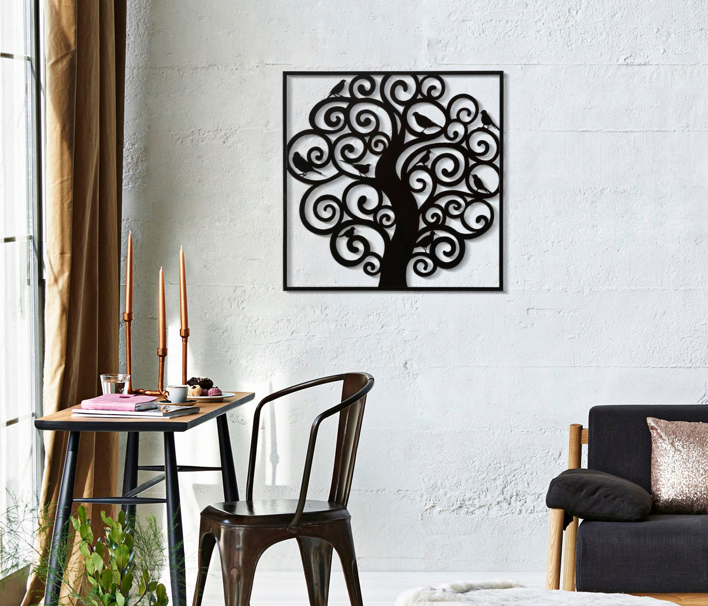 Wanddecoratie Three 70×1×70 cm