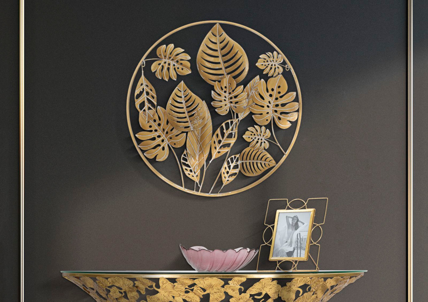 Wanddecoratie Jungle Round Ø 80×6.5 cm