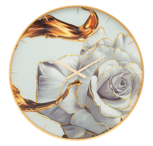 Wandklok Glass Rose Ø 80×5 cm