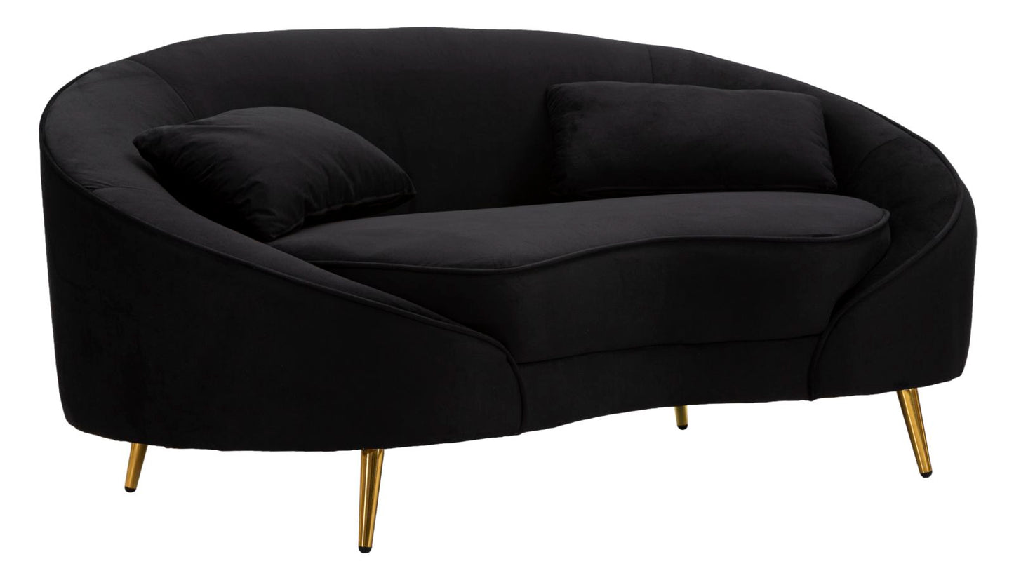 Bank 2 Seaters Oslo With Cushions Black 148×84×68 cm