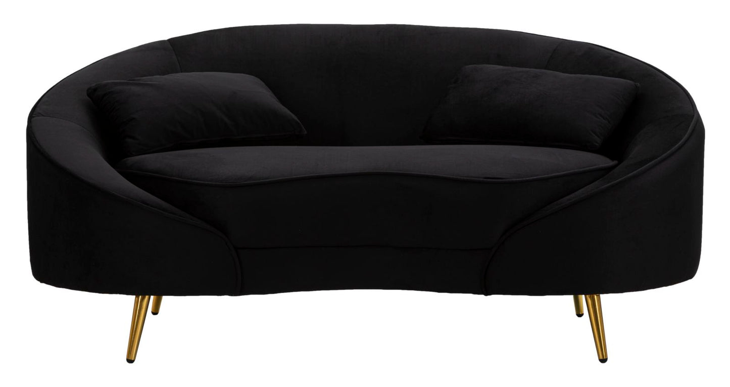Bank 2 Seaters Oslo With Cushions Black 148×84×68 cm