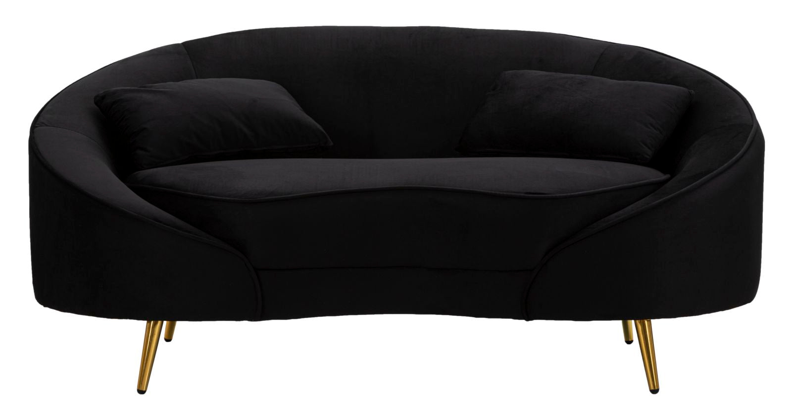 Bank 2 Seaters Oslo With Cushions Black 148×84×68 cm
