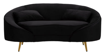 Bank 2 Seaters Oslo With Cushions Black 148×84×68 cm