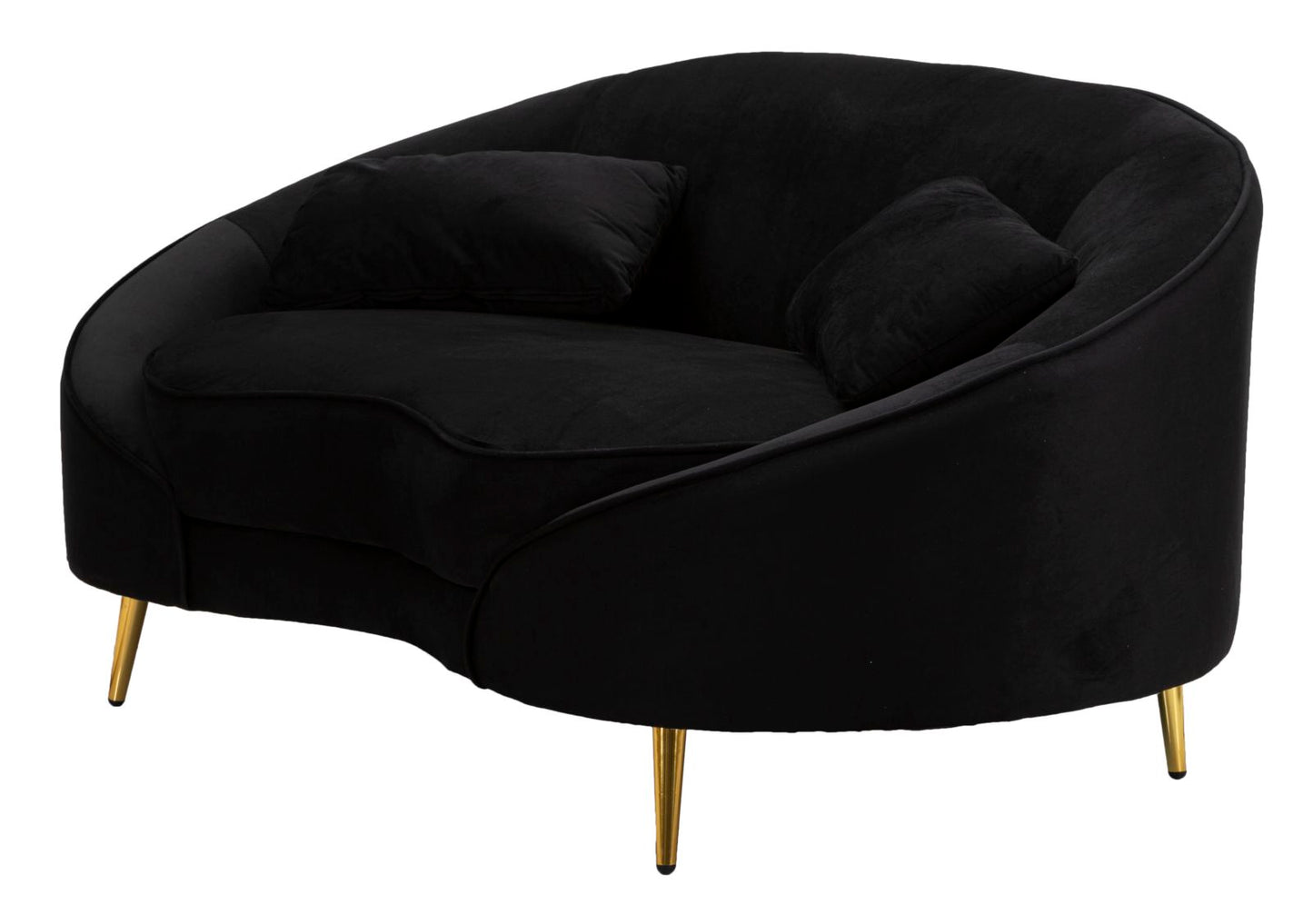Bank 2 Seaters Oslo With Cushions Black 148×84×68 cm