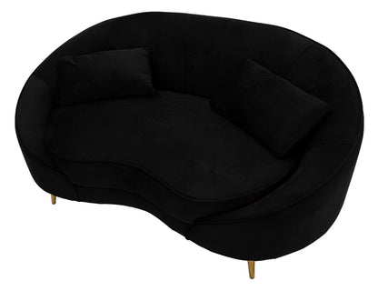 Bank 2 Seaters Oslo With Cushions Black 148×84×68 cm