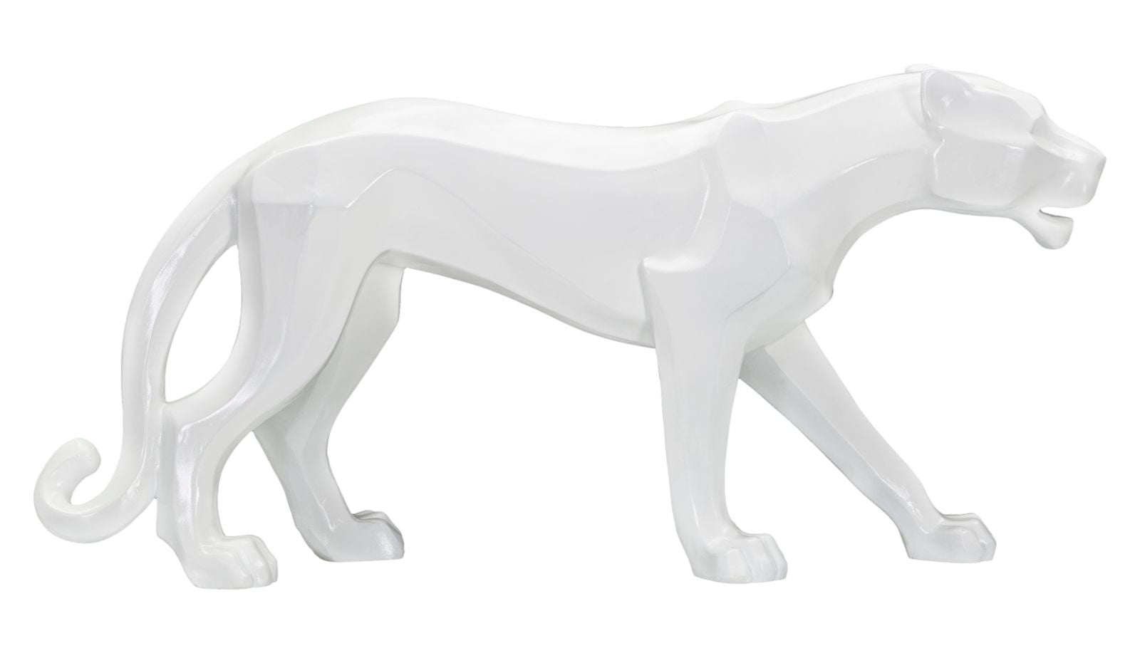 Decoratie White Panther 70×18×32,5 cm