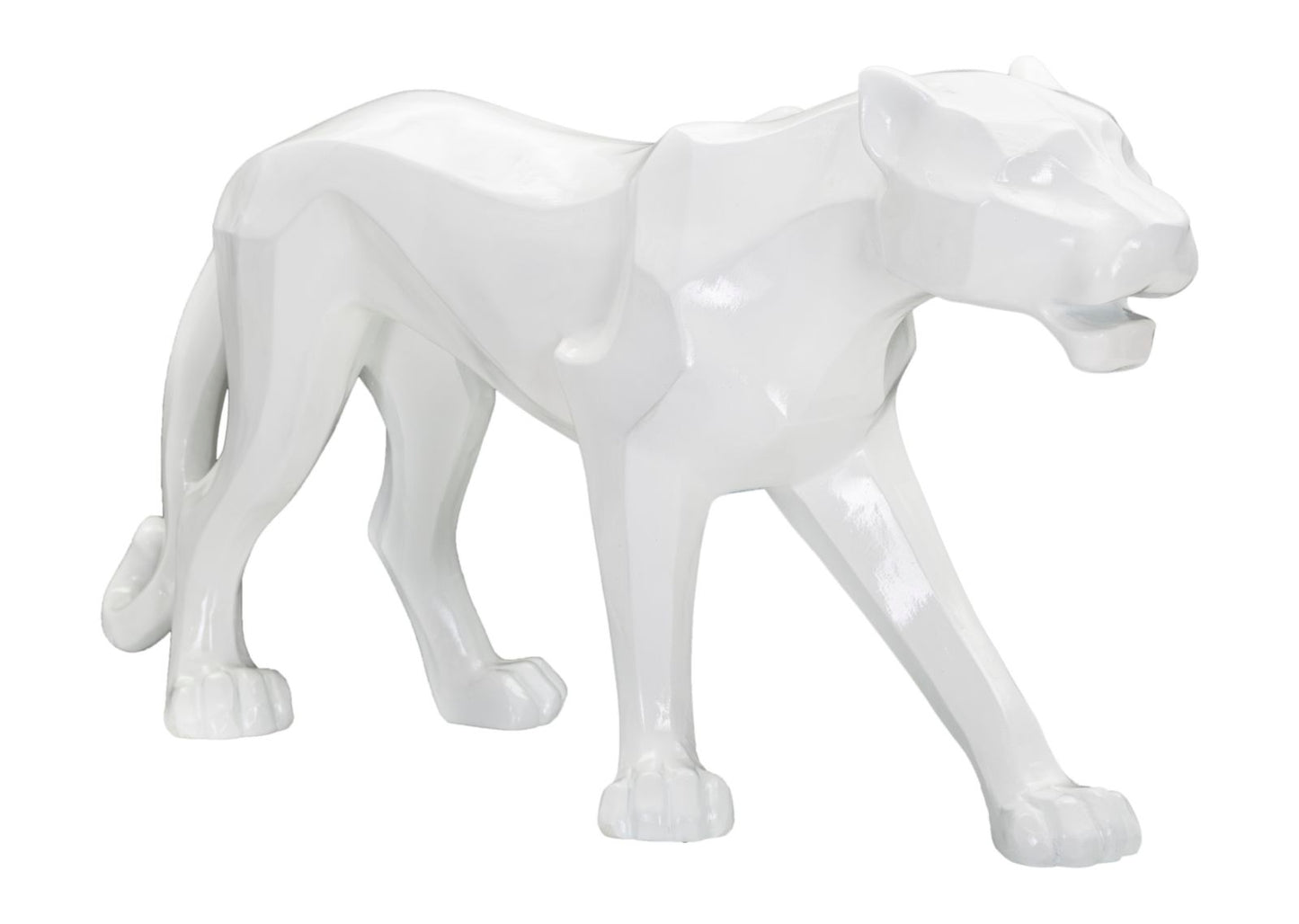Decoratie White Panther 70×18×32,5 cm