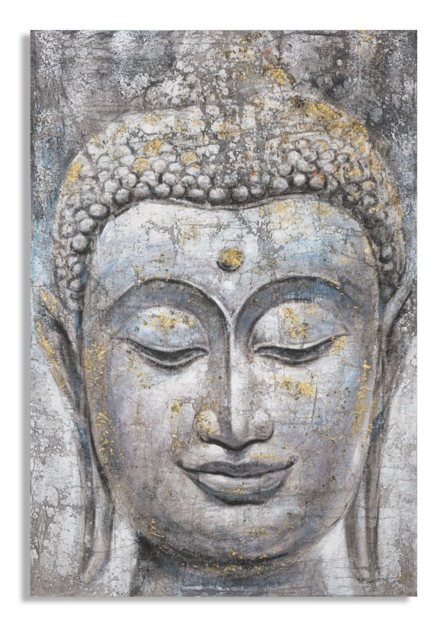 Schilderij Handmade Wall Painting Face Buddha Light -a- 80×3×120 cm