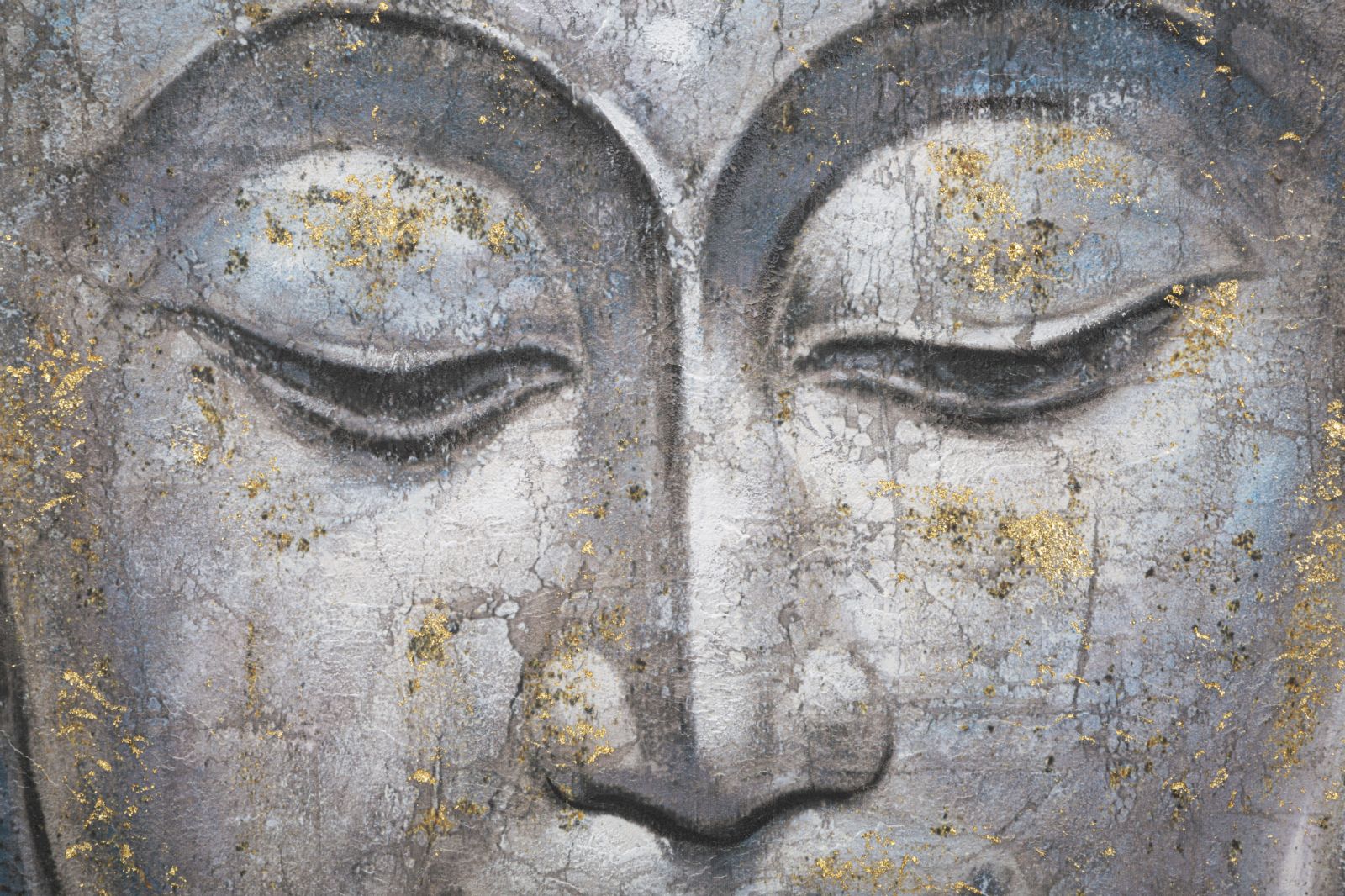 Schilderij Handmade Wall Painting Face Buddha Light -a- 80×3×120 cm