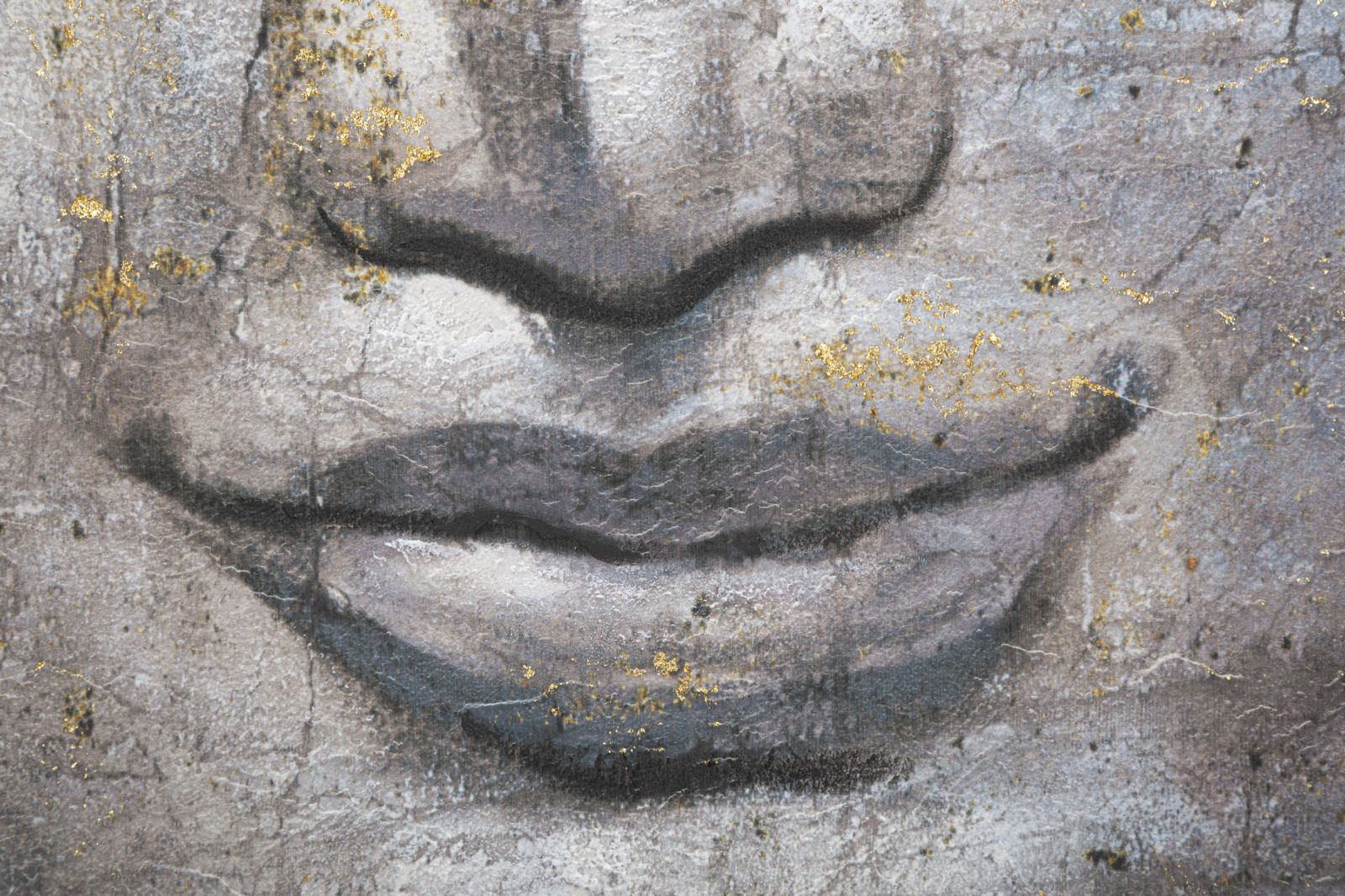 Schilderij Handmade Wall Painting Face Buddha Light -a- 80×3×120 cm