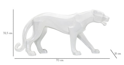 Decoratie White Panther 70×18×32,5 cm