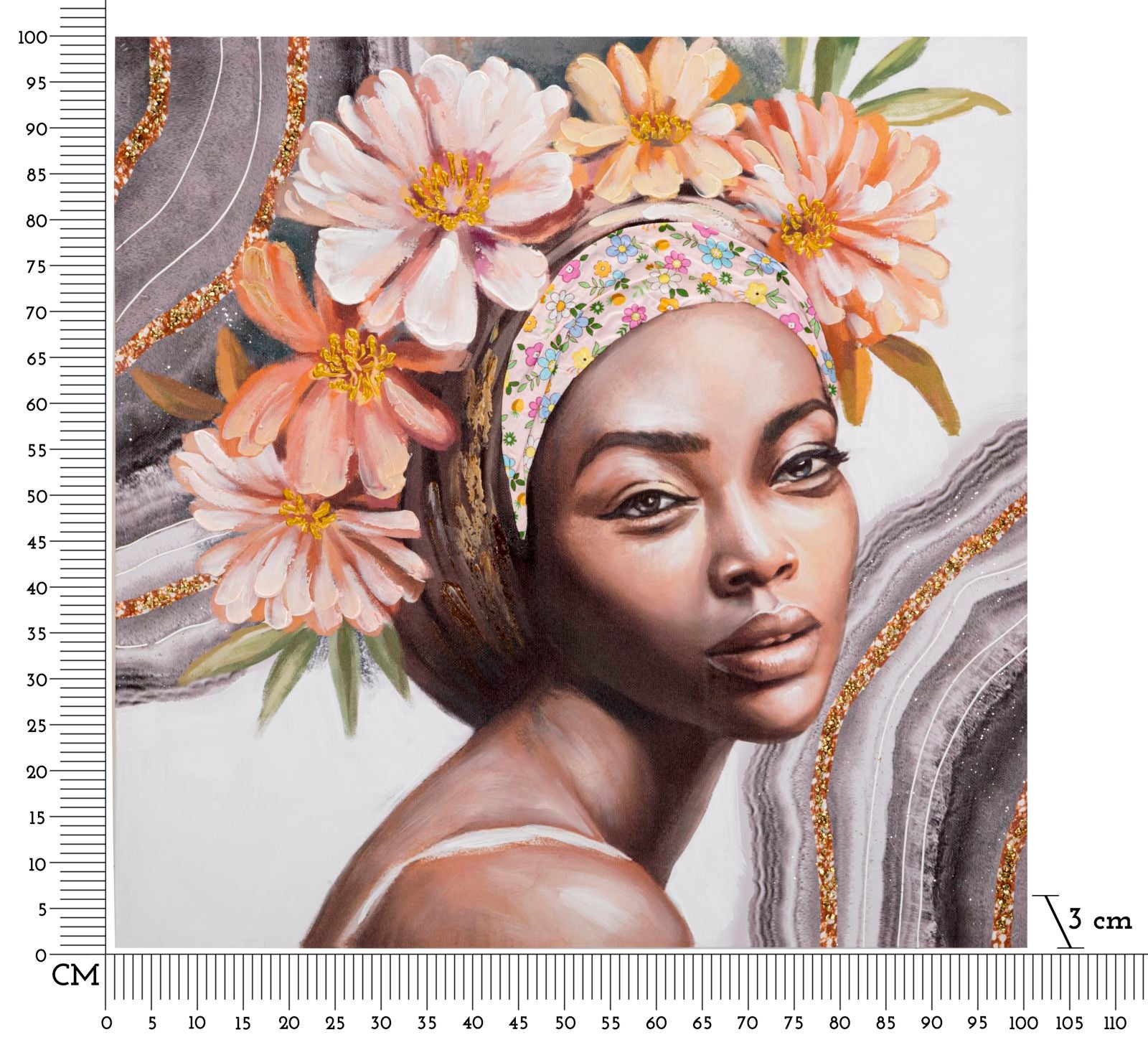 Schilderij Handmade Wall Painting Naomi -a- 100×3×100 cm