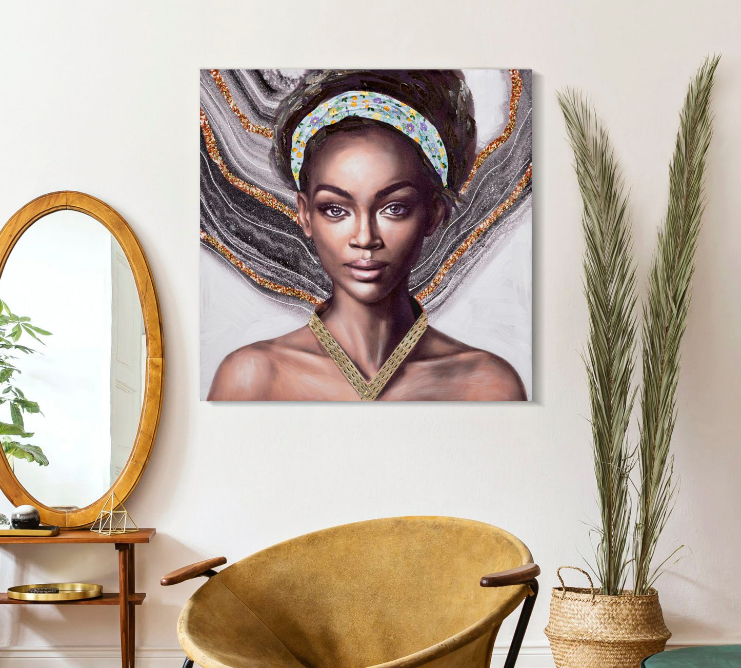 Schilderij Handmade Wall Painting Naomi -a- 100×3×100 cm