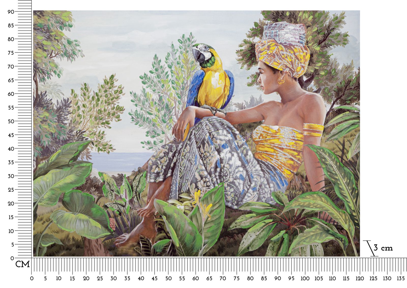 Schilderij Handmade Wall Painting Kenda Orizzontal 120×3×90 cm