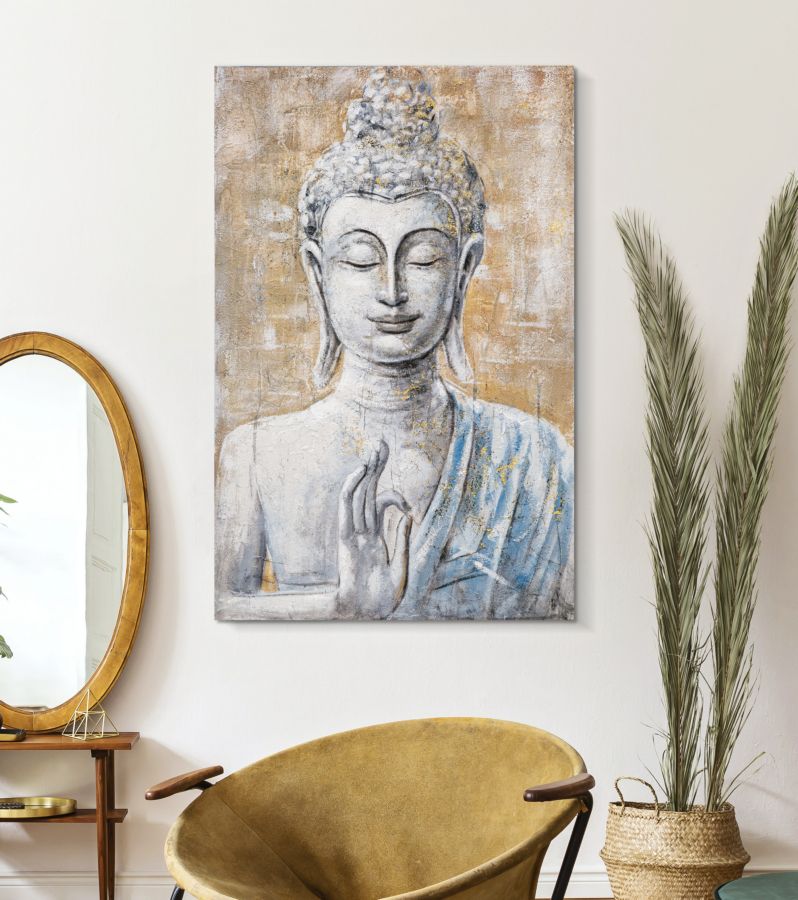 Schilderij Handmade Wall Painting Buddha Light -b- 80×3×120 cm
