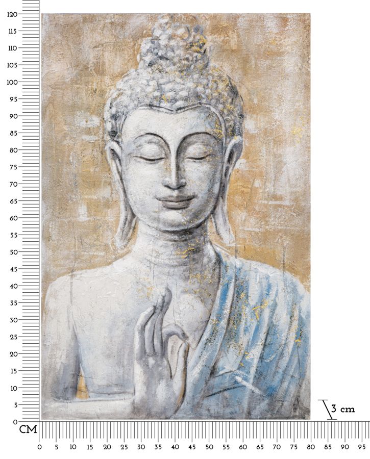 Schilderij Handmade Wall Painting Buddha Light -b- 80×3×120 cm