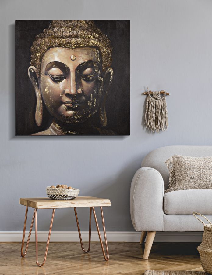 Schilderij Handmade Wall Painting Buddha -b- 100×3×100 cm