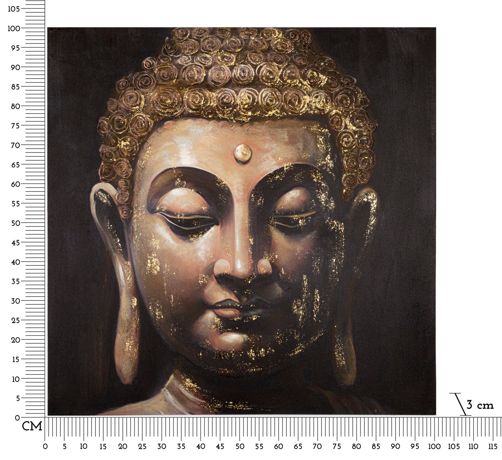 Schilderij Handmade Wall Painting Buddha -b- 100×3×100 cm