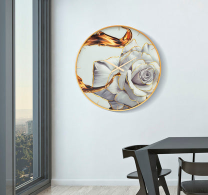 Wandklok Glass Rose Ø 80×5 cm