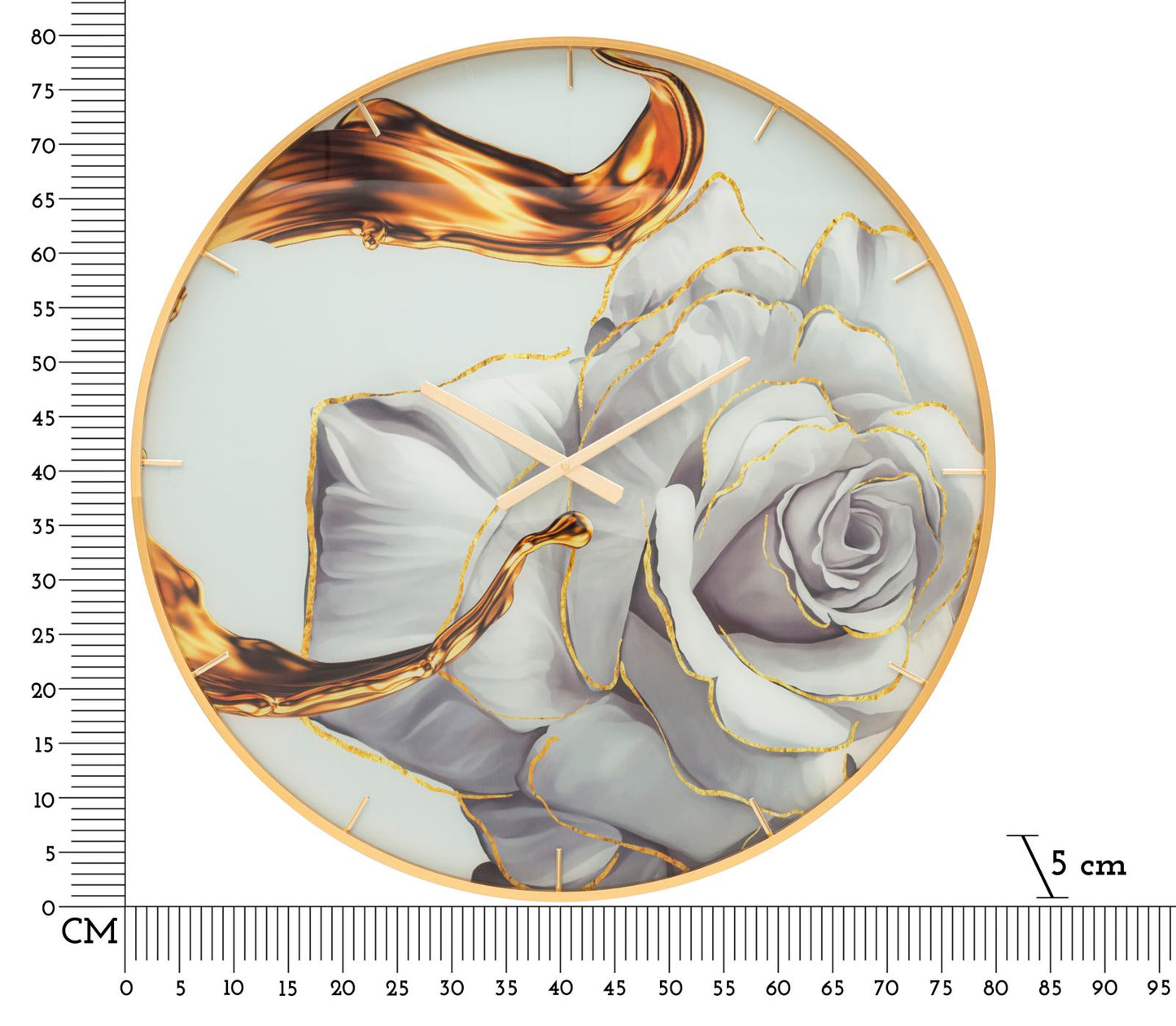 Wandklok Glass Rose Ø 80×5 cm