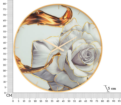 Wandklok Glass Rose Ø 80×5 cm