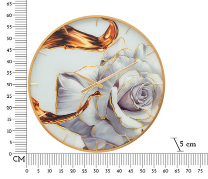 Wandklok Glass Rose Ø 60×5 cm