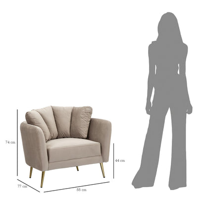 Fauteuil Kiev Grey 88×77×74 cm