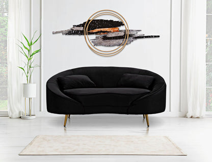 Bank 2 Seaters Oslo With Cushions Black 148×84×68 cm