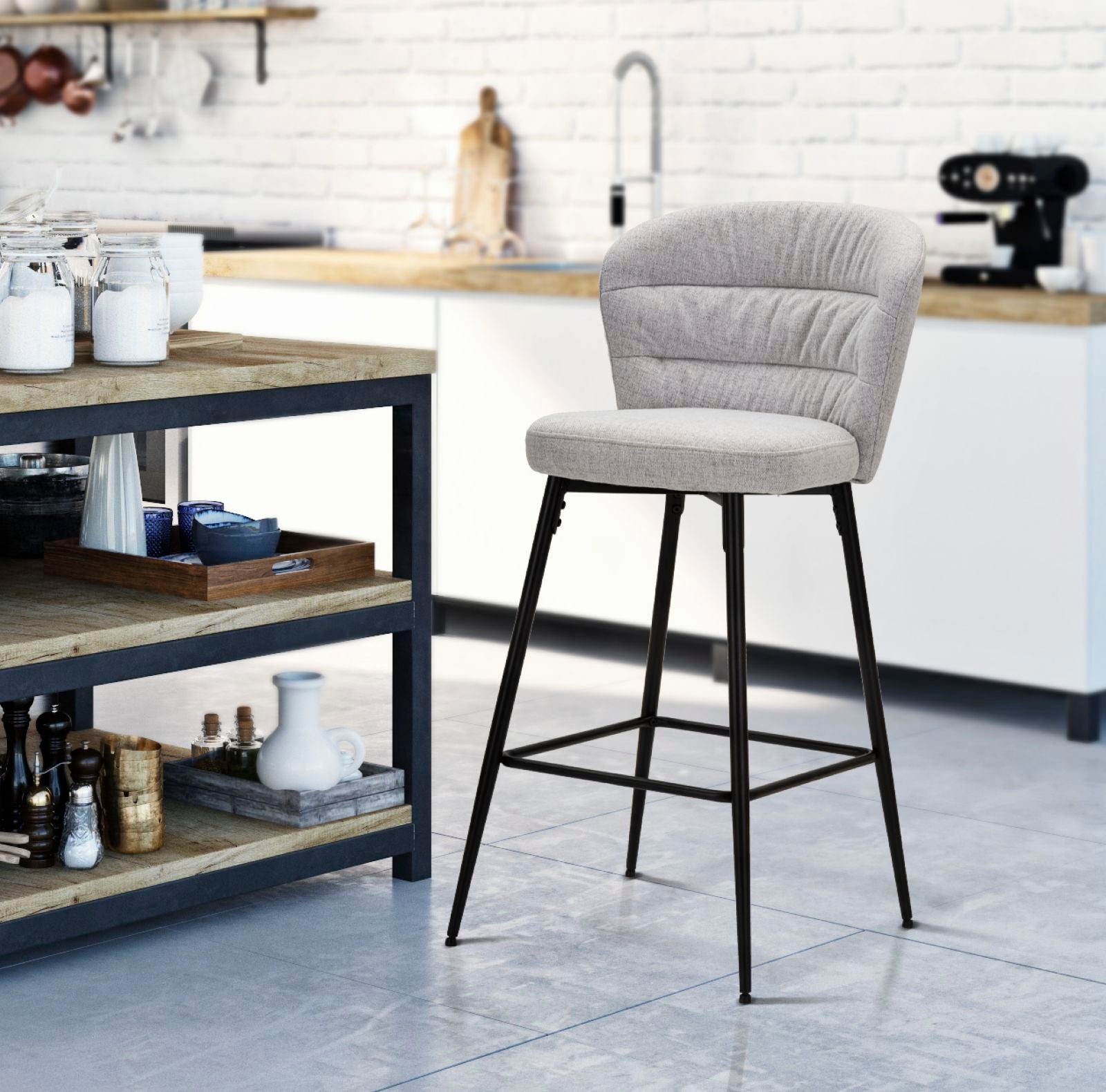 Barkruk Losanna Grey Set 2 Pz 52×59×108 cm