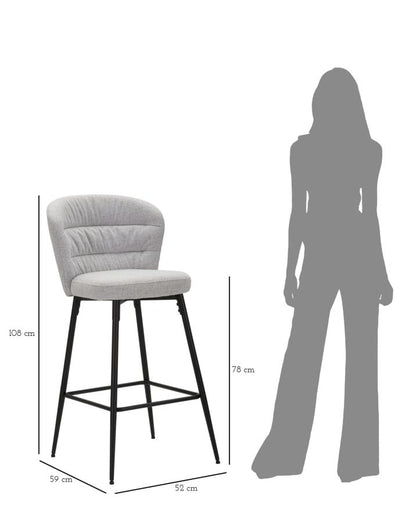 Barkruk Losanna Grey Set 2 Pz 52×59×108 cm