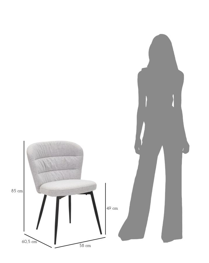Stoel Losanna Grey Set 2 Pz 58×60,5×85 cm