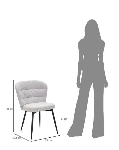 Stoel Losanna Grey Set 2 Pz 58×60,5×85 cm