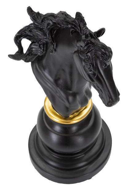 Decoratie Black & Gold Horse 14×11×27 cm